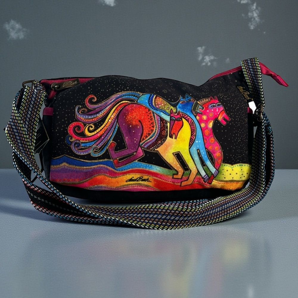 Laurel Burch Crossbody Bag – Vibrant Folk Art Equestrian New
